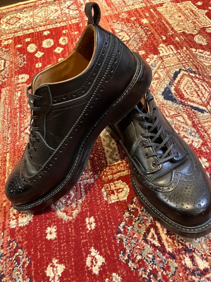 Hender Scheme Digression 1 Wingtip Black Leather Shoes 27.5cm Pre-Owned ...