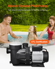 3 Hp Above Ground Swimming Pool Pump Single Speed 149 Gpm 3450 Rpm 220V