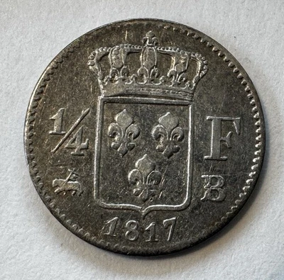 Louis XVIII - 1/4 franc 1817 B - Rare - Photo 1/2