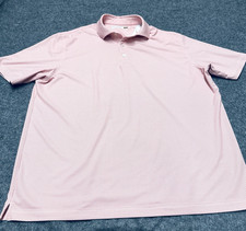 Hart Schaffner Marx Golf Polo Shirt Men's Large Gingham Pink Checked Super Soft