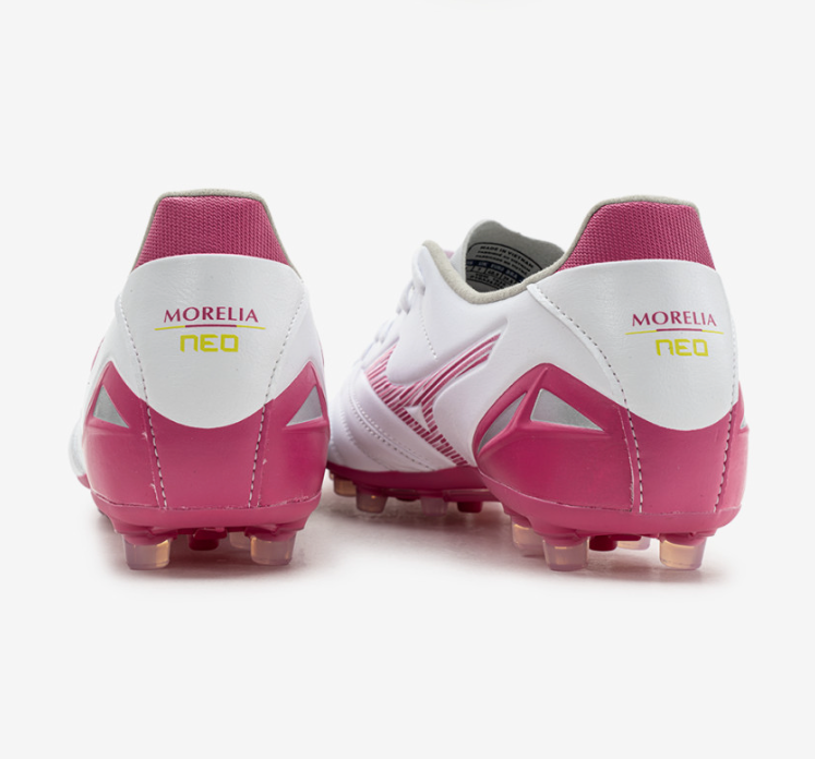 Mizuno Morelia Neo IV Pro AG Soccer Cleats White Pink Tetra