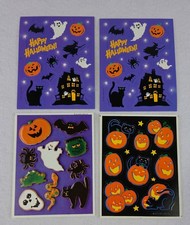 Vintage Lot of 4 Halloween Stickers Hallmark 1980's