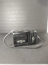 Brighton Black Leather Liza French Kiss Crossbody Shoulder Bag