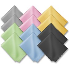 Glasses Cleaning Cloths 12 pcs ,Premium Eyeglass Cleaner Cloth, Lens Color