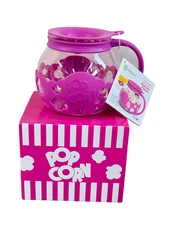 Ecolution Micro-Pop 1.5 Qt Microwave Popcorn Popper Glass Color Fuchsia New