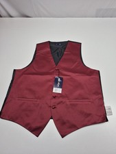 Neil Allyn Vest Mens L Red Polyester Tuxedo Suit Formal Wedding Waistcoat NWT