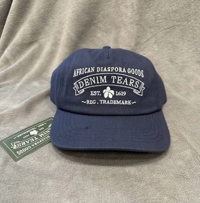 Denim Tears ADG Stamp Cap bleu marine OS réglable casquette baseball FW25ABC1286 - Photo 1/4