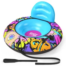 QPAU 44” Snow Tube with Backrest – Heavy Duty Inflatable Sled 500 lbs Capacit...