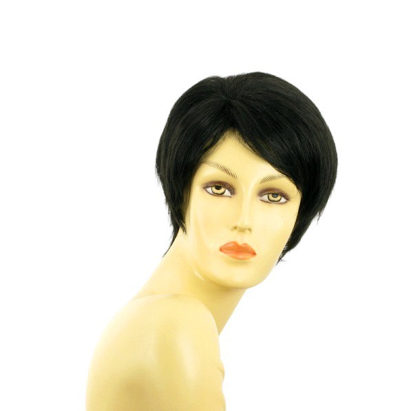 Perruque courte noire thermo-résistante Alicia 1B style pixie naturel