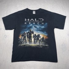 Vintage Halo Reach T-Shirt Size Large Microsoft 2010 Video Game Promo Poster Art