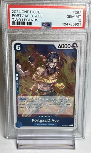 2024 One Piece OP08-052 Portgas D. Ace PSA 10 GEM MINT – English