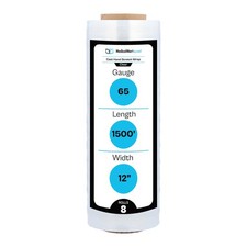 12" x 1500FT 65 Gauge Pallet Wrap Stretch Film Shrink Hand Wrap 1500' 8 Rolls