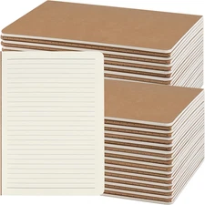 ZCZN 50 Pack A5 Kraft Notebooks Bulk, 8.15x5.5 Inches Lined Paper kraft