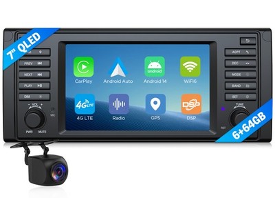 7'' Android 14 6+64GB Car GPS Stereo Radio CarPlay Head Unit DSP for BMW E39 540i