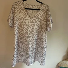 Leopard printed v-neck tunic dress Small