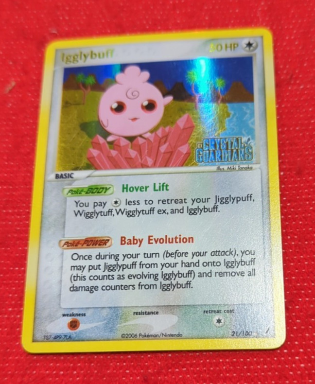 Pokemon EX Crystal Guardians Igglybuff Stamped Reverse Holo 21/100 NM Grade Me! 