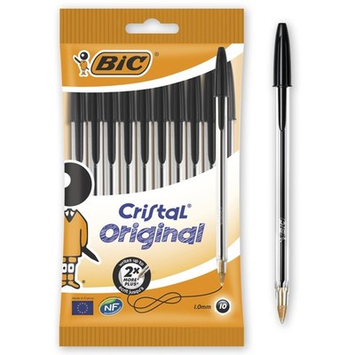 Bic 830864 BiC Cristal Original 1.0 mm Ball Pen 10 Count (Pack of 1), Black 