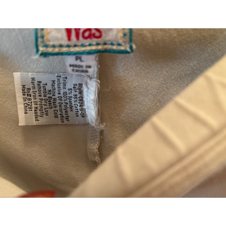 Johnny Was Embroidered Eyelet Capri Leggings Petite Small Bohemian Comfy - Image 3 of 4