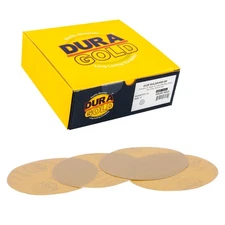 400 Grit 6" Gold Hook & Loop No Hole Sanding Discs for DA Sanders - Box of 50