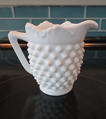 Vintage Fenton White Hobnail Milk Glass Creamer