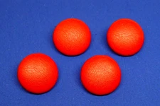 Genuine leather buttons 4 Made in USA 3/4 " crimson red leather, grainy texture