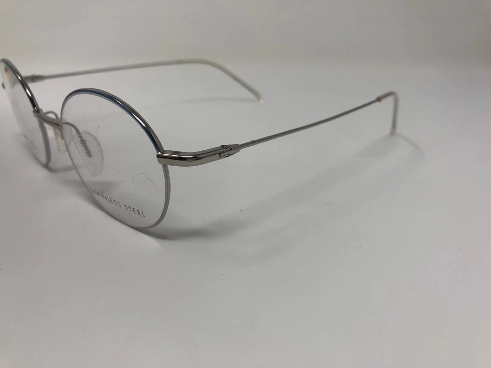 SAFILO Eyeglasses ITALY Frame  LINEA 47-21-145 Silver Blue Sleek Thin 8625 - Image 2 of 4