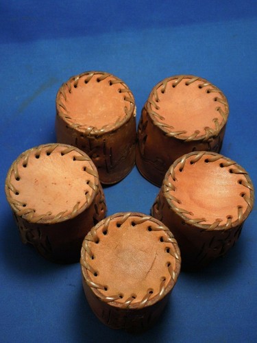 Longhorn Steer Western Leather Cup Holders Coaster - Picture 10 of 12