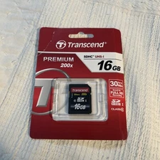 Transcend SDHC 16GB Class 10 SD3.0 Flash Card Premium 200x Great FullHD Recordin