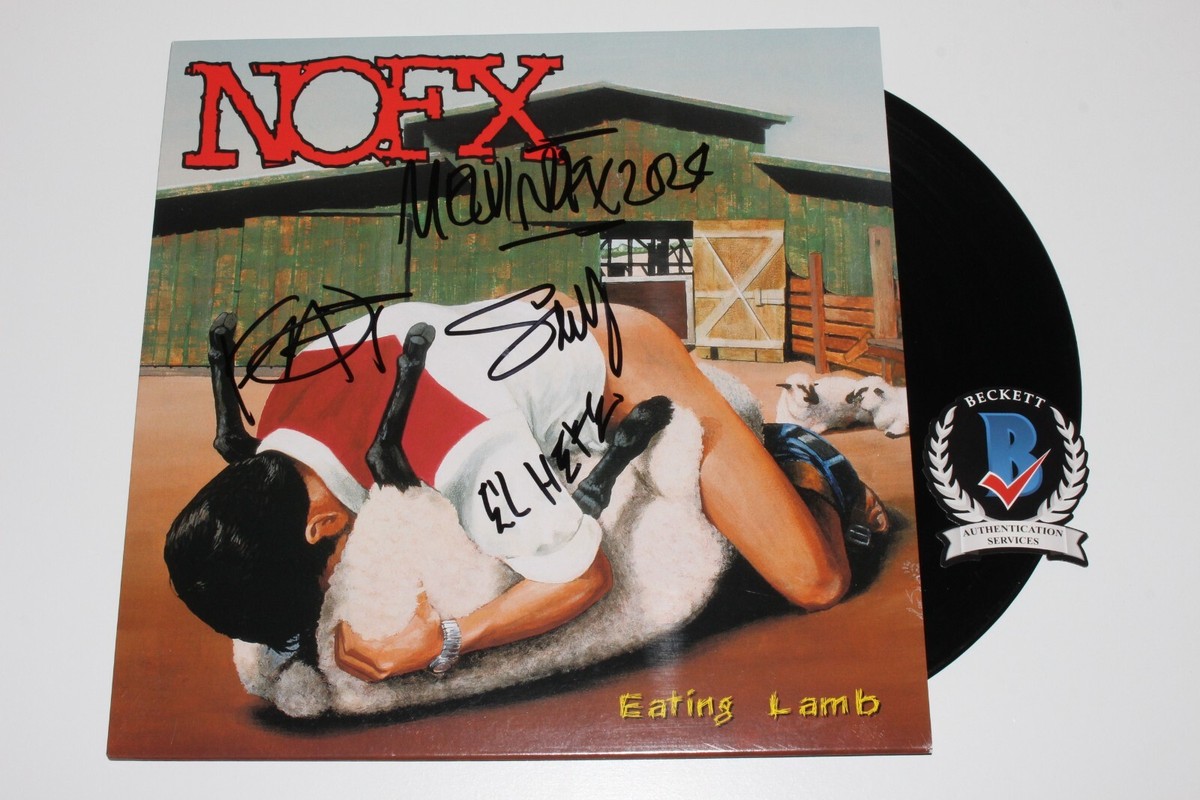 NOFX BAND SIGNED 'EATING LAMB' ALBUM VINYL RECORD x4 FAT MIKE ERIK
