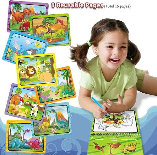 Magic Water Paint Coloring Books for Toddler, Art & Doodle Toys for Kids Age 2-4 - Picture 2 of 6