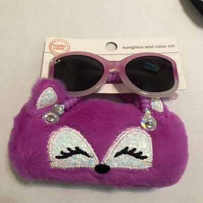 wonder nation Girls Sunglasses & Case Sets purple 3+