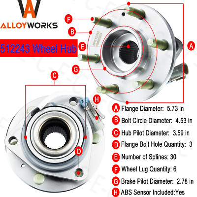 Bearing De Roue Arrière 512243 Avec Hub Pour Cadillac CTS, Cadillac SRX Cadillac Sts 2004 A 2011 - Foto 5