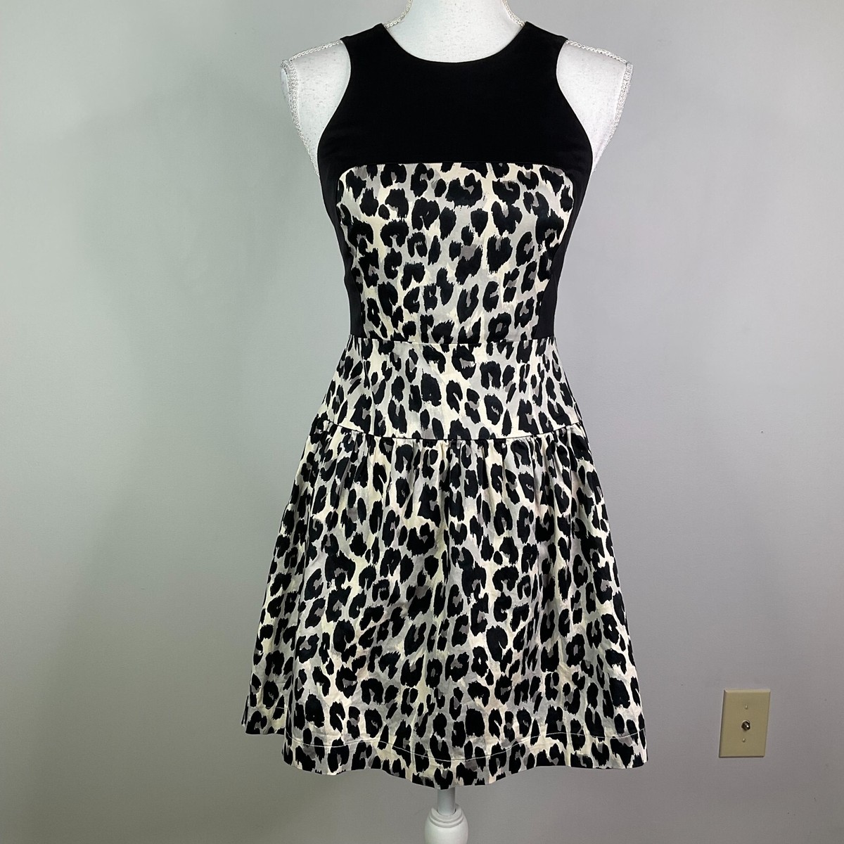 French Connection Dress Womens Size 4 Winter Simba Animal Print Stretch  Cotton | eBay