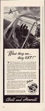 Bell Howell Filmo Camera 1942 World War II Fighter Pilot Print Ad 5 x 12