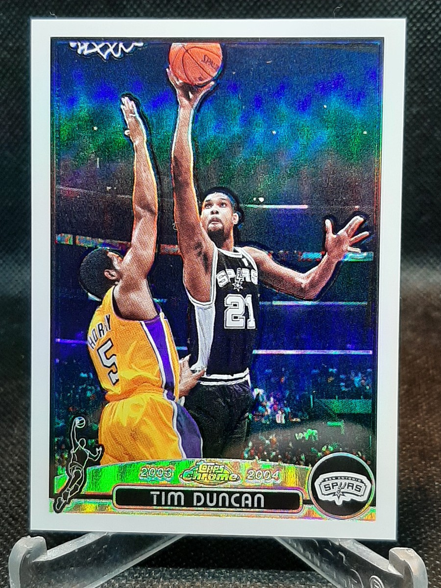 Tim Duncan | 2003-04 Topps Chrome Refractor #21 San Antonio Spurs 