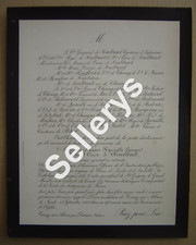 Announcement of death Jacques Richard Comte de Soultrait Castle of Toury-sur-Abron