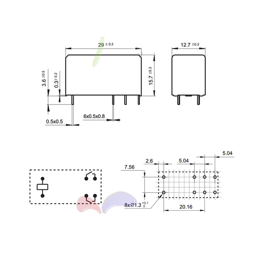 DC 5V 12V 24V PCB Relè 8 Pin 16A Relè Nero 1 Forma C HF115F 1ZS3 - Foto 2