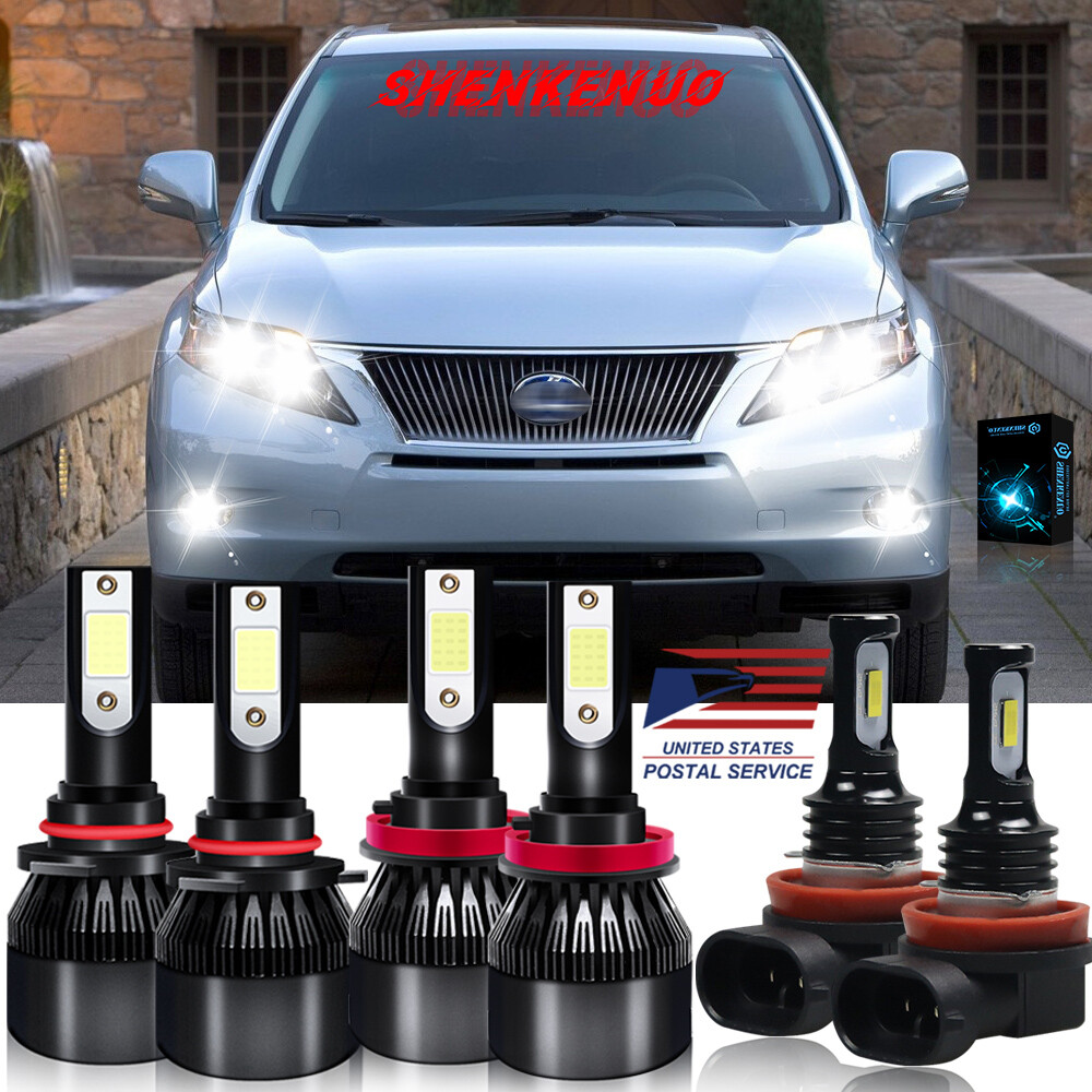 For Lexus RX350 2011 - 2015 LED Headlight High Low Beam + Fog