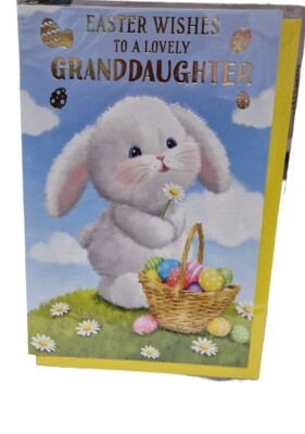 Osterwünsche schöne Enkelin Karte 8'' x 6'' Osterkarte für Enkelin 