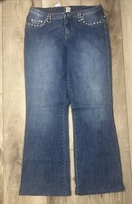 Cache Womens Jeans Denim Y2K Rhinestone Bootcut Stretch Blue Size 10 NEW