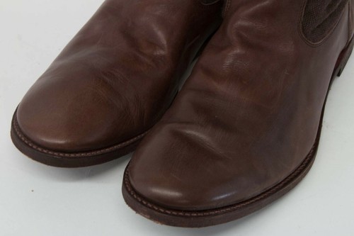 NWOB $1370 YOHJI YAMAMOTO Men's Leather + Hemp Slouchy Mid-Calf Boots Size 05 - Picture 7 of 12