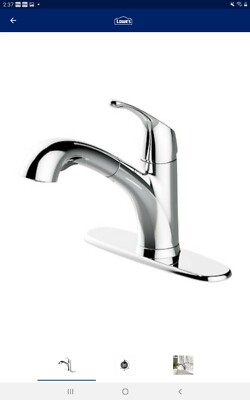 Project Source Polished Chrome Pull-out 1-Handle Kitchen Faucet #1255144