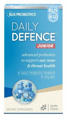 Blis K12 Daily Defence Vanila Probiotic Powder Junior 45g for ear nose throat