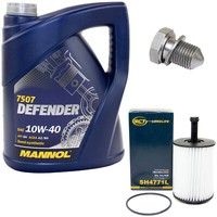 MotoröL ÖLfilter SH4771L 10W40 5Liter + ÖLablassschraube FüR Audi A3 Seat Skoda