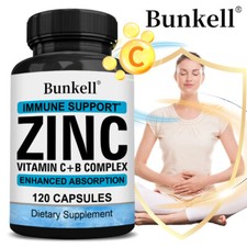 Vitamin C  Zinc Capsules 100mg Complex Supplement Vegetarian 30/60/120 Capsules