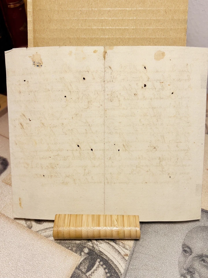 Receta Circa 1780 Original Antiguo Manuscrito Escritura a Mano Papel Acanalado Foto 3 de 4