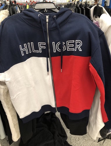 SUDADERA CON CAPUCHA TOMMY HILFIGER MUJER AZUL MARINO CON CAPUCHA con cremallera completa bandera deletreada grande - Imagen 2 de 11