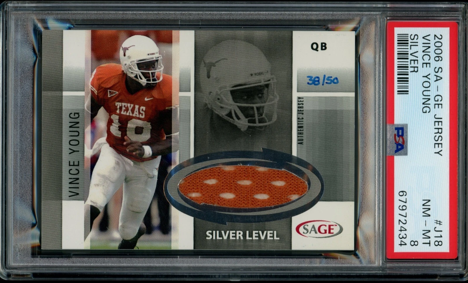 Vince Young SA-GE Jersey #J18 Silver