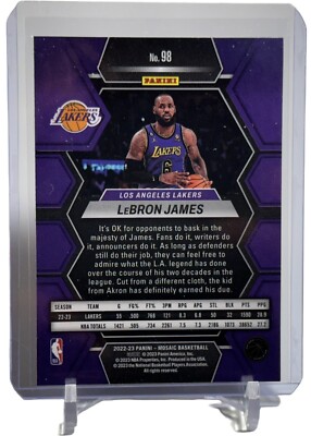LAKERS 98 LeBRON JAMES 未開封 2022-23 Panini Mosaic #98 LeBron James Silver Lakers | eBay