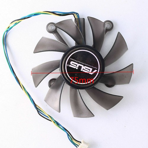 Cooler Fan For ASUS GTS450 550 550Ti R128015SU 75mm Graphics Card 0.50A 4Pin - Photo 2/2